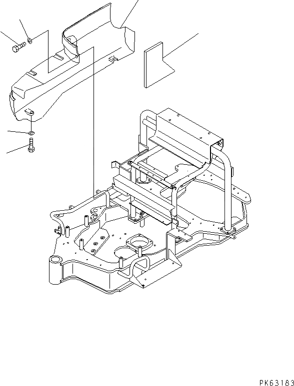 Схема запчастей Komatsu PC12R-8 - ПРАВ. COVER ЧАСТИ КОРПУСА