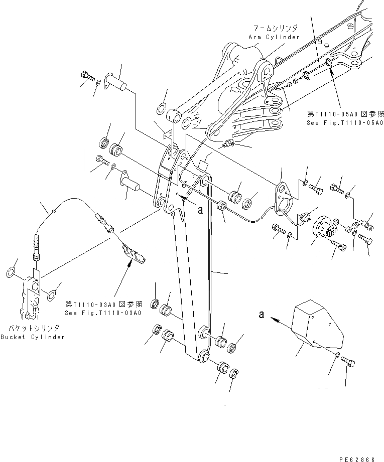 Схема запчастей Komatsu PC12UU-2 - РУКОЯТЬ (РУКОЯТЬ И ПАЛЕЦ)(№-) РАБОЧЕЕ ОБОРУДОВАНИЕ