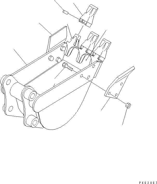 Схема запчастей Komatsu PC12UU-2 - КОВШ¤ .M (MINI .M) ШИР. MM(№-) ЧАСТИ BOOK