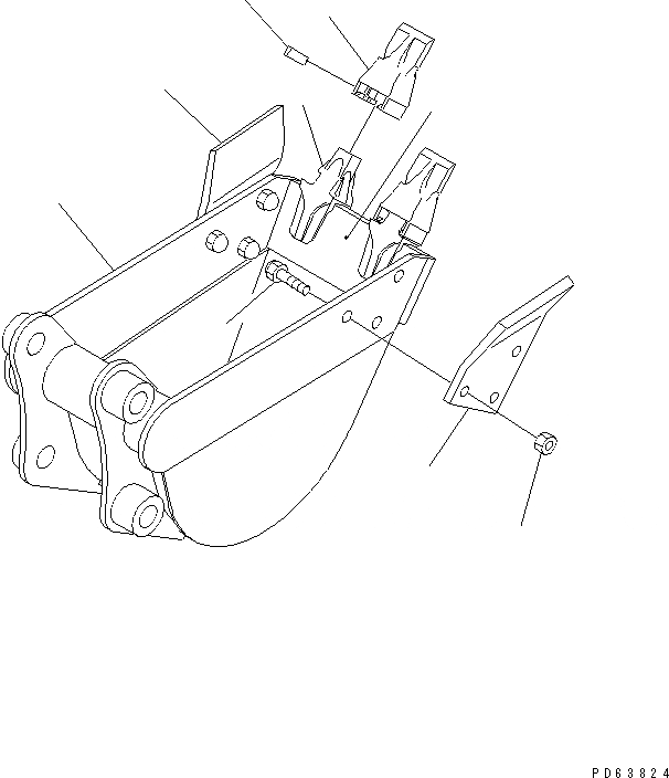 Схема запчастей Komatsu PC12UU-2 - КОВШ¤ .M (MINI .M) ШИР. MM(№-) РАБОЧЕЕ ОБОРУДОВАНИЕ