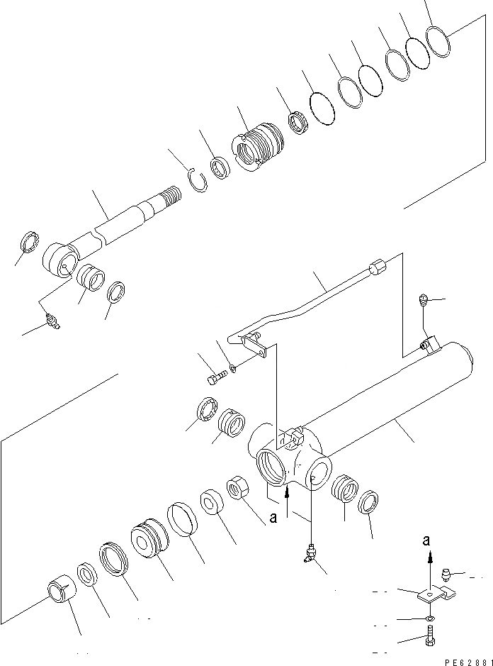 Схема запчастей Komatsu PC12UU-2 - ЦИЛИНДР РУКОЯТИ(ВНУТР. ЧАСТИ)(№-) ОСНОВН. КОМПОНЕНТЫ И РЕМКОМПЛЕКТЫ