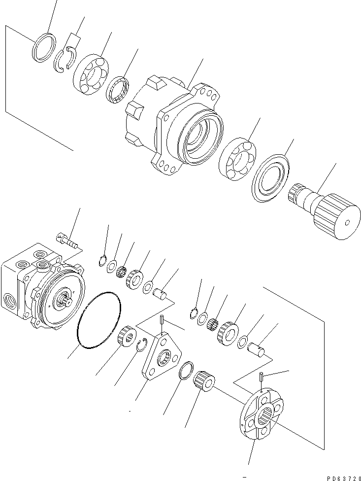 Схема запчастей Komatsu PC12UU-2 - МОТОР ПОВОРОТА (/) (ВНУТР. ЧАСТИ)(№-) ОСНОВН. КОМПОНЕНТЫ И РЕМКОМПЛЕКТЫ