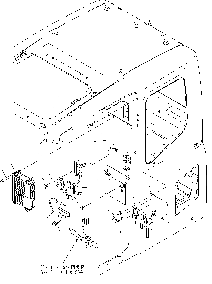 Схема запчастей Komatsu PC130-7 - ОСНОВН. КОНСТРУКЦИЯ (КАБИНА) (ПАНЕЛЬ)(№7-) КАБИНА ОПЕРАТОРА И СИСТЕМА УПРАВЛЕНИЯ