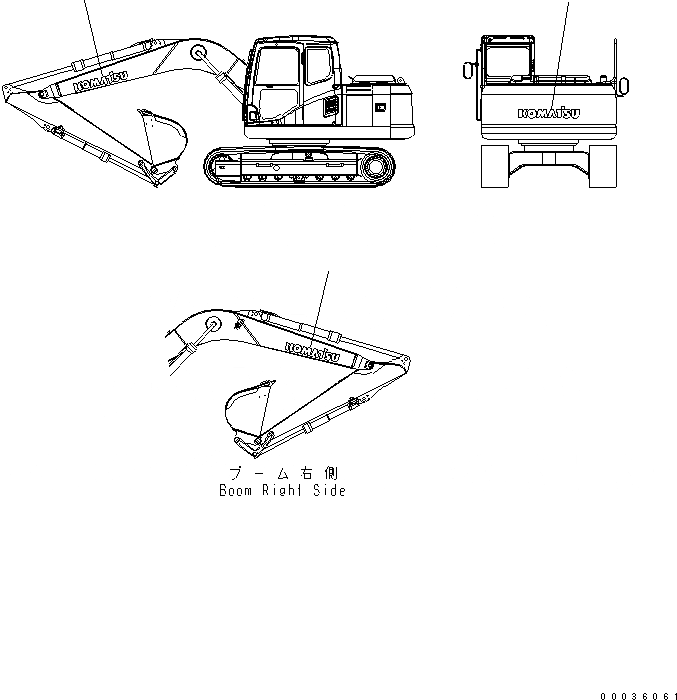 Схема запчастей Komatsu PC130-7 - ЛОГОТИП (ПРОТИВОВЕС AND СТРЕЛА) МАРКИРОВКА