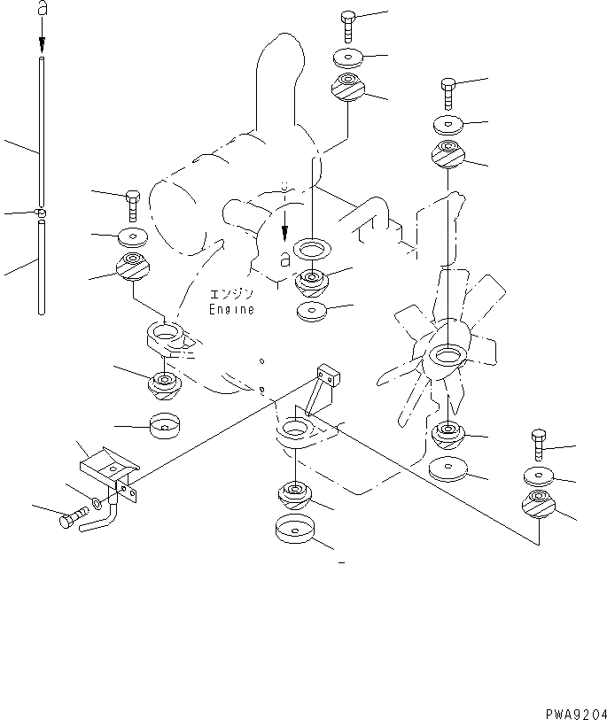 Схема запчастей Komatsu PC130-6E - КРЕПЛЕНИЕ ДВИГАТЕЛЯ(№-9) КОМПОНЕНТЫ ДВИГАТЕЛЯ