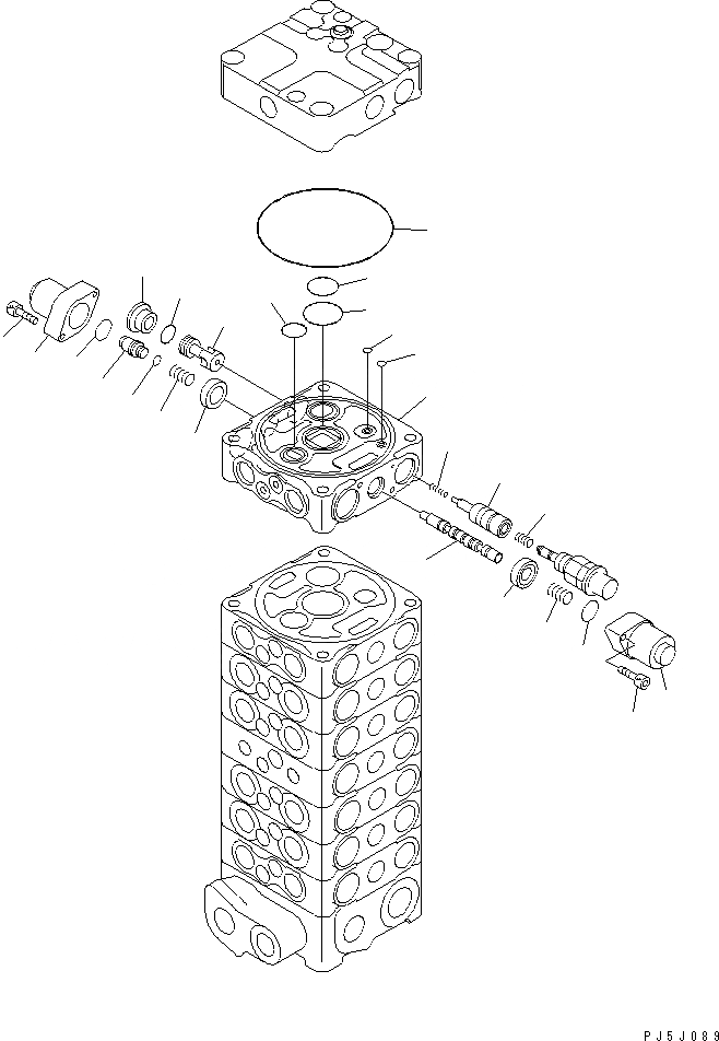 Схема запчастей Komatsu PC130-6E - ОСНОВН. КЛАПАН (8-КЛАПАН) (/)(№-) ОСНОВН. КОМПОНЕНТЫ И РЕМКОМПЛЕКТЫ