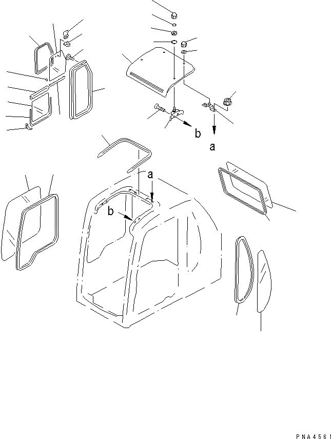 Схема запчастей Komatsu PC130-6G - КАБИНА (С ПРОЗРАЧН. КРЫША) (ОКНА И SEE THROUGH  КРЫША)(№-7) КАБИНА ОПЕРАТОРА И СИСТЕМА УПРАВЛЕНИЯ