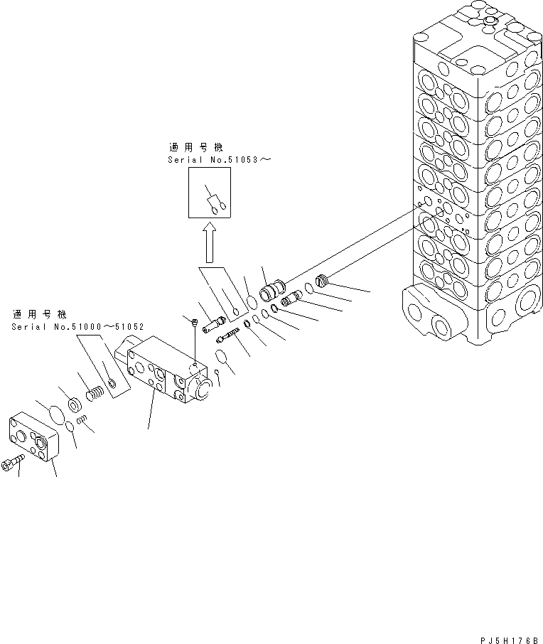 Схема запчастей Komatsu PC130-6G - ОСНОВН. КЛАПАН (9-КЛАПАН) (/)(№-) ОСНОВН. КОМПОНЕНТЫ И РЕМКОМПЛЕКТЫ