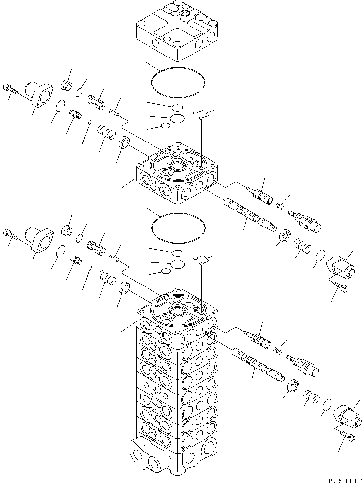 Схема запчастей Komatsu PC130-6G - ОСНОВН. КЛАПАН (9-КЛАПАН) (/)(№-) ОСНОВН. КОМПОНЕНТЫ И РЕМКОМПЛЕКТЫ