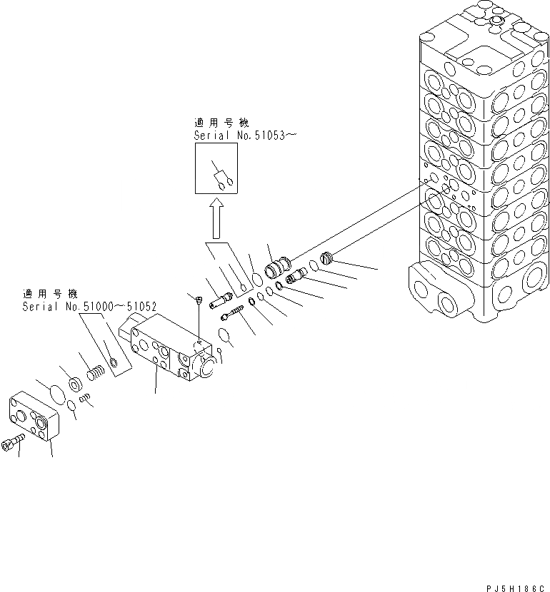 Схема запчастей Komatsu PC130-6E0-T2 - ОСНОВН. КЛАПАН (8-КЛАПАН) (/) (С ОТВАЛ) ОСНОВН. КОМПОНЕНТЫ И РЕМКОМПЛЕКТЫ