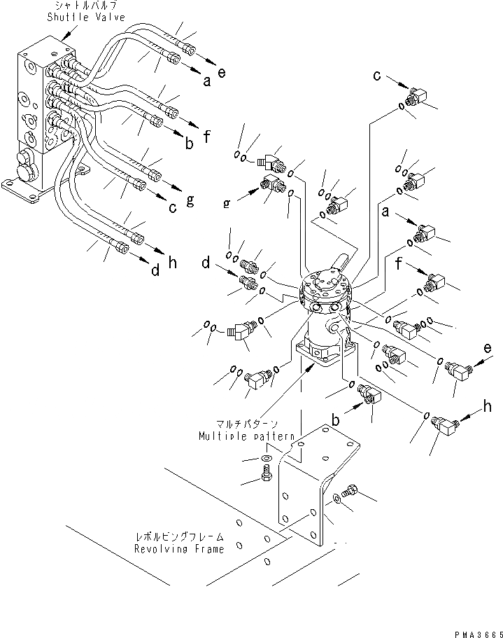 Схема запчастей Komatsu PC130-6 - MULTIPLE PATTERN (ТРУБЫ)(№-999) ГИДРАВЛИКА