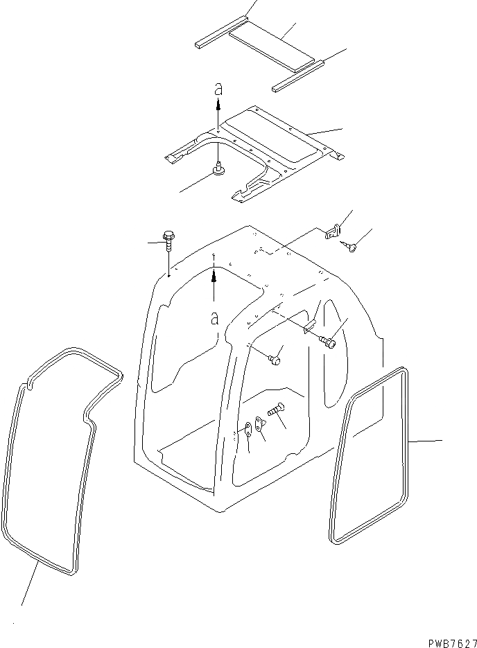 Схема запчастей Komatsu PC130-6 - КАБИНА (ВНУТР. ПОКРЫТИЕ)(№-) КАБИНА ОПЕРАТОРА И СИСТЕМА УПРАВЛЕНИЯ