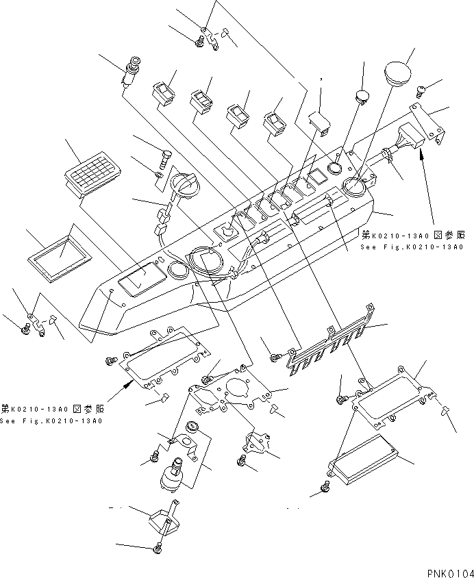 Схема запчастей Komatsu PC130-6 - КАБИНА (БЕЗ КОНДИЦ. ВОЗДУХА) (КРЫШКА ПАНЕЛИ)(№-) КАБИНА ОПЕРАТОРА И СИСТЕМА УПРАВЛЕНИЯ