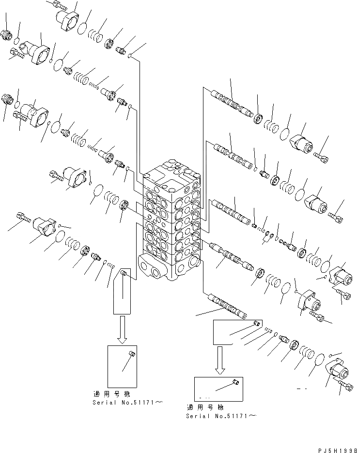 Схема запчастей Komatsu PC130-6 - ОСНОВН. КЛАПАН (-КЛАПАН) (/)(№-79) ОСНОВН. КОМПОНЕНТЫ И РЕМКОМПЛЕКТЫ