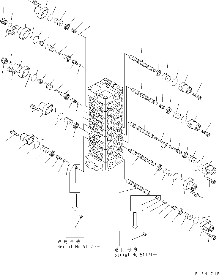 Схема запчастей Komatsu PC130-6 - ОСНОВН. КЛАПАН (9-КЛАПАН) (/)(№-79) ОСНОВН. КОМПОНЕНТЫ И РЕМКОМПЛЕКТЫ