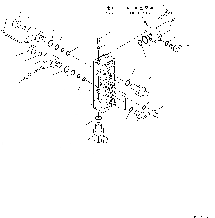 Схема запчастей Komatsu PC130-6 - СОЛЕНОИДНЫЙ КЛАПАН ЛИНИЯ (СОЛЕНОИДНЫЙ КЛАПАН)(№-) ГИДРАВЛИКА