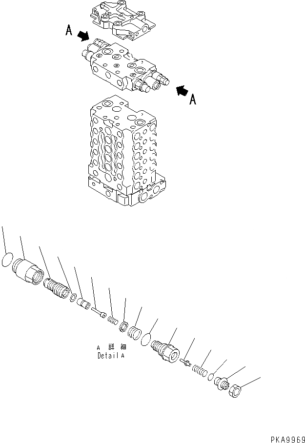 Схема запчастей Komatsu PC130-6 - ОСНОВН. КЛАПАН (-АКТУАТОР) (/)(№-999) ОСНОВН. КОМПОНЕНТЫ И РЕМКОМПЛЕКТЫ