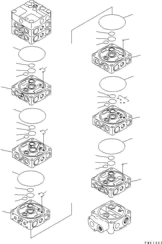 Схема запчастей Komatsu PC130-6 - ОСНОВН. КЛАПАН (8-КЛАПАН) (/) (С ОТВАЛ)(№-) ОСНОВН. КОМПОНЕНТЫ И РЕМКОМПЛЕКТЫ