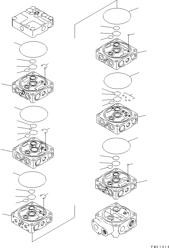Схема запчастей Komatsu PC130-6K - ОСНОВН. КЛАПАН (/) (-КЛАПАН) ОСНОВН. КОМПОНЕНТЫ И РЕМКОМПЛЕКТЫ