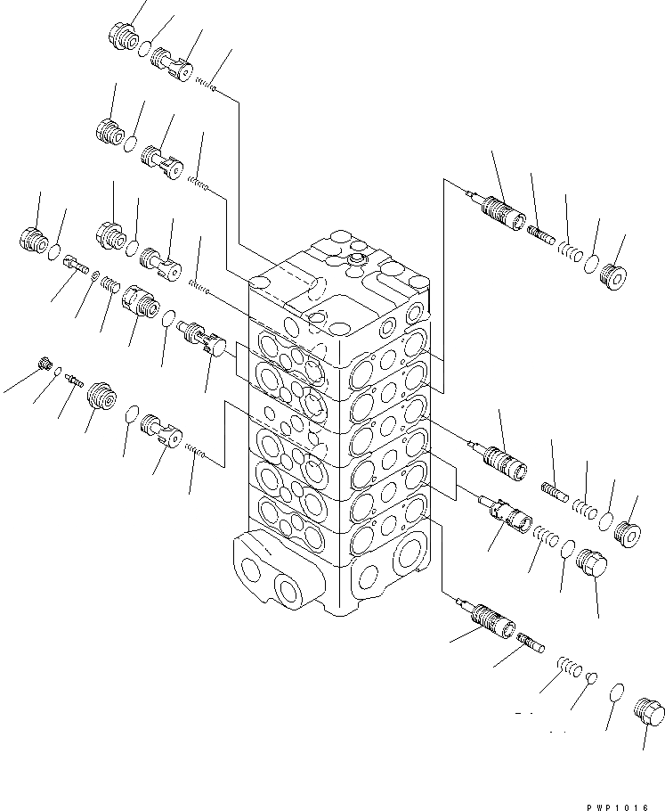 Схема запчастей Komatsu PC130-6K - ОСНОВН. КЛАПАН (/) (-КЛАПАН) ОСНОВН. КОМПОНЕНТЫ И РЕМКОМПЛЕКТЫ