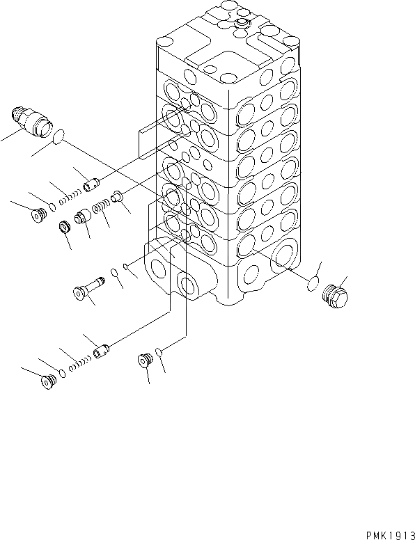 Схема запчастей Komatsu PC130-6K - ОСНОВН. КЛАПАН (/) (-КЛАПАН) ОСНОВН. КОМПОНЕНТЫ И РЕМКОМПЛЕКТЫ