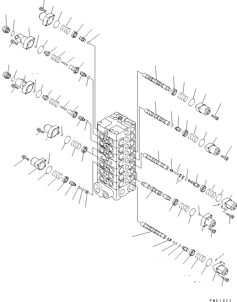 Схема запчастей Komatsu PC130-6K - ОСНОВН. КЛАПАН (/) (7-КЛАПАН) ОСНОВН. КОМПОНЕНТЫ И РЕМКОМПЛЕКТЫ