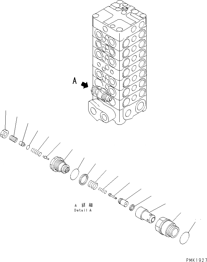 Схема запчастей Komatsu PC130-6K - ОСНОВН. КЛАПАН (7/) (7-КЛАПАН) ОСНОВН. КОМПОНЕНТЫ И РЕМКОМПЛЕКТЫ