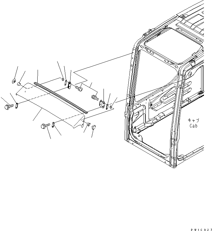 Схема запчастей Komatsu PC130-7K - КОЗЫРЕК КАБИНА ОПЕРАТОРА И СИСТЕМА УПРАВЛЕНИЯ