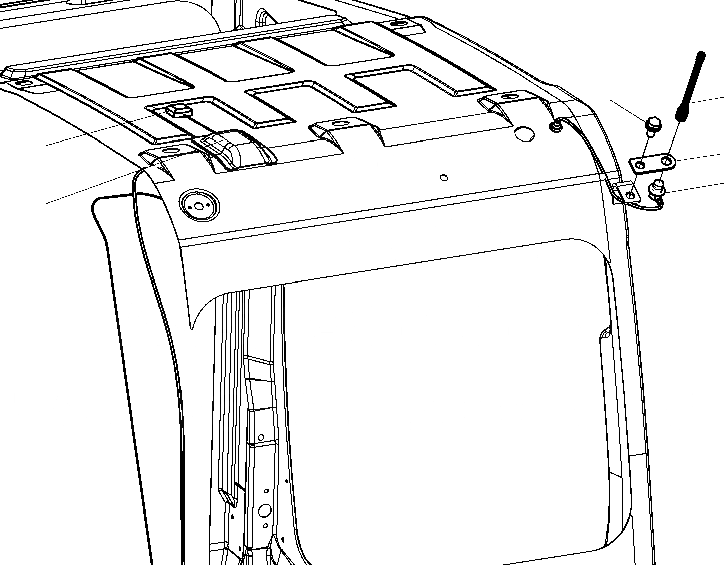 Схема запчастей Komatsu PC130-7K - ОСНОВН. КОНСТРУКЦИЯ (КАБИНА) (АНТЕННА) КАБИНА ОПЕРАТОРА И СИСТЕМА УПРАВЛЕНИЯ