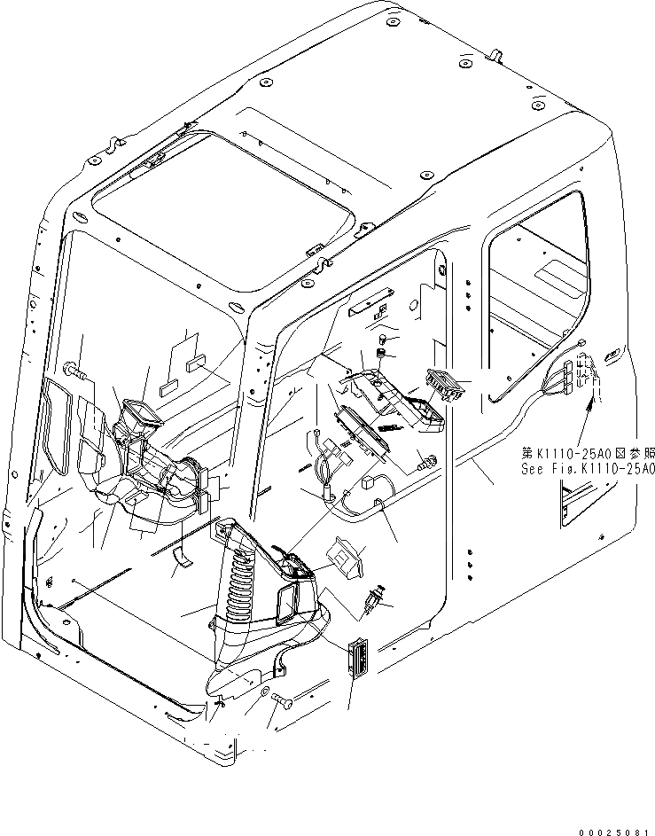 Схема запчастей Komatsu PC130-7K - ОСНОВН. КОНСТРУКЦИЯ (КАБИНА) (СИСТЕМА МОНИТОРА) КАБИНА ОПЕРАТОРА И СИСТЕМА УПРАВЛЕНИЯ
