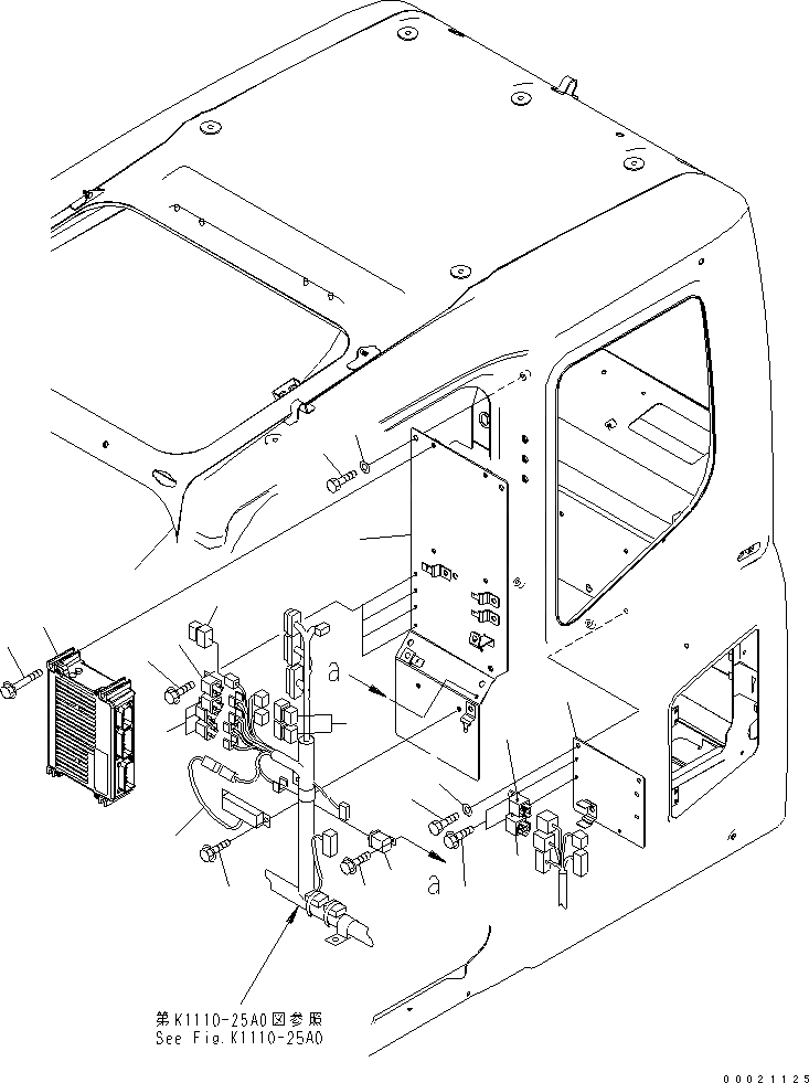 Схема запчастей Komatsu PC130-7K - ОСНОВН. КОНСТРУКЦИЯ (КАБИНА) (ПАНЕЛЬ) КАБИНА ОПЕРАТОРА И СИСТЕМА УПРАВЛЕНИЯ