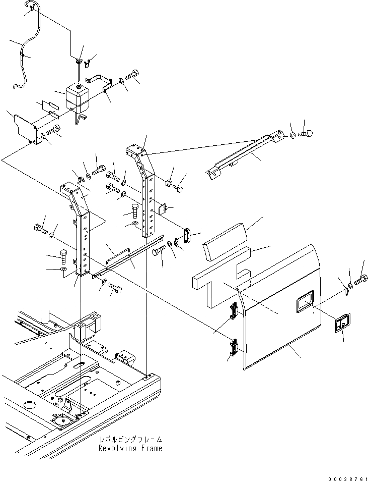 Схема запчастей Komatsu PC130-7K - ДВЕРЬ ЛЕВ. (ЕС НОВ. NOISE ПОНИЖАЮЩ. ARRANGEMENT)(№78-) ЧАСТИ КОРПУСА