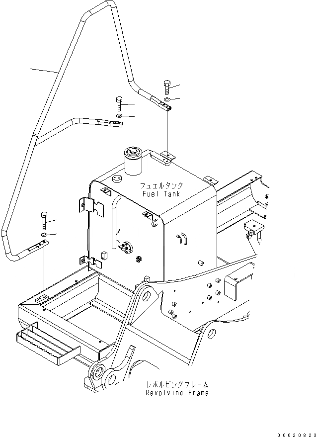 Схема запчастей Komatsu PC130-7K - HANDRAIL ЧАСТИ КОРПУСА