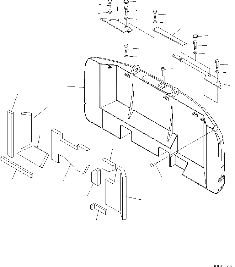 Схема запчастей Komatsu PC130-7K - ПРОТИВОВЕС (С КРЮК) ( KG) (ЕС НОВ. NOISE ПОНИЖАЮЩ. ARRANGEMENT)(№78-) ЧАСТИ КОРПУСА