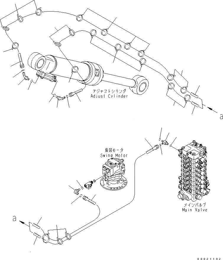 Схема запчастей Komatsu PC130-7K - ADJUST ЦИЛИНДР (ТРУБЫ) (С ГЛАВН. КЛАПАН) (2-СЕКЦИОНН. СТРЕЛА) РАБОЧЕЕ ОБОРУДОВАНИЕ