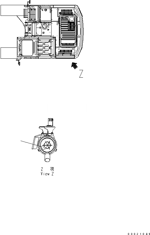 Схема запчастей Komatsu PC130-7K - ПЛАСТИНА (ВОЗДУХООЧИСТИТЕЛЬ¤ ДВОЙНОЙ ЭЛЕМЕНТ) МАРКИРОВКА