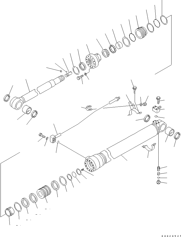 Схема запчастей Komatsu PC130-7K - ЦИЛИНДР РУКОЯТИ(ВНУТР. ЧАСТИ) ОСНОВН. КОМПОНЕНТЫ И РЕМКОМПЛЕКТЫ