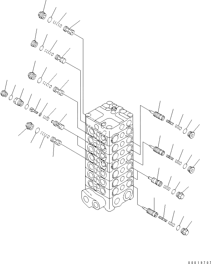 Схема запчастей Komatsu PC130-7K - ОСНОВН. КЛАПАН (7-КЛАПАН) (/) ОСНОВН. КОМПОНЕНТЫ И РЕМКОМПЛЕКТЫ