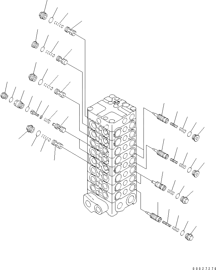 Схема запчастей Komatsu PC130-7K - ОСНОВН. КЛАПАН (8-КЛАПАН) (/) (СПЕЦИФ-Я С ОТВАЛОМ) ОСНОВН. КОМПОНЕНТЫ И РЕМКОМПЛЕКТЫ