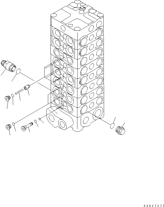 Схема запчастей Komatsu PC130-7K - ОСНОВН. КЛАПАН (8-КЛАПАН) (/) (ДЛЯ 2-СЕКЦИОНН. СТРЕЛЫ) ОСНОВН. КОМПОНЕНТЫ И РЕМКОМПЛЕКТЫ