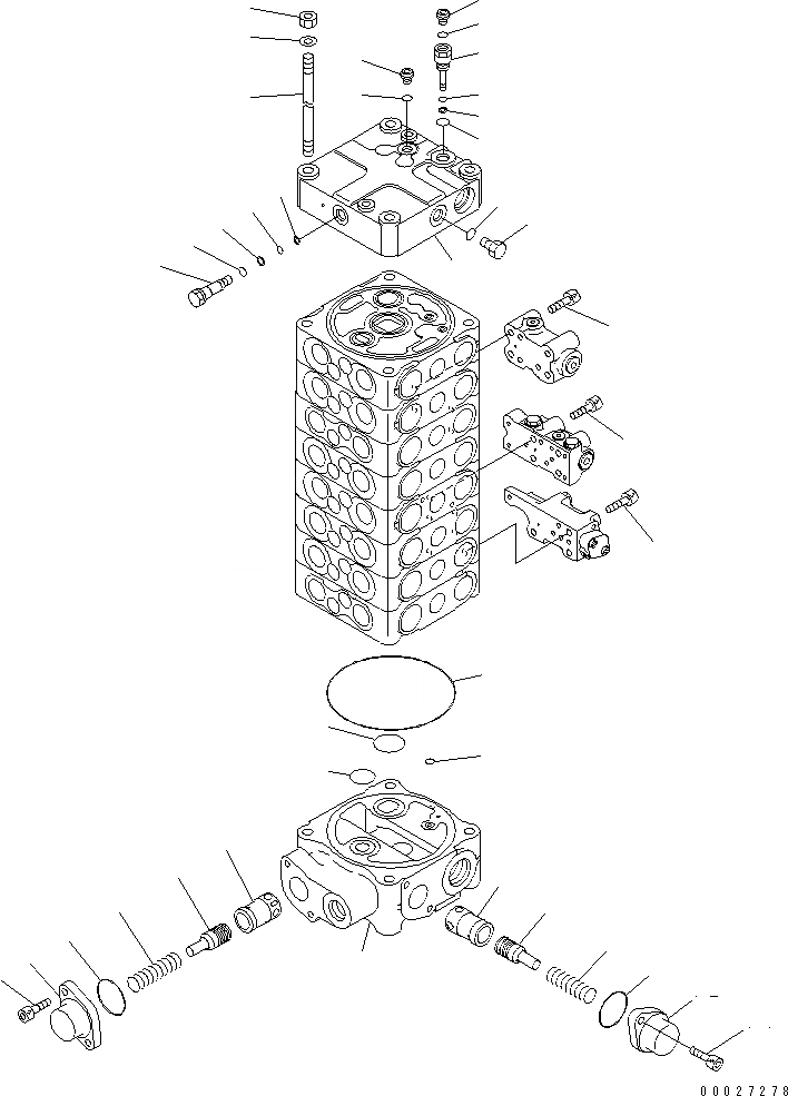 Схема запчастей Komatsu PC130-7K - ОСНОВН. КЛАПАН (8-КЛАПАН) (/) (ДЛЯ 2-СЕКЦИОНН. СТРЕЛЫ) ОСНОВН. КОМПОНЕНТЫ И РЕМКОМПЛЕКТЫ