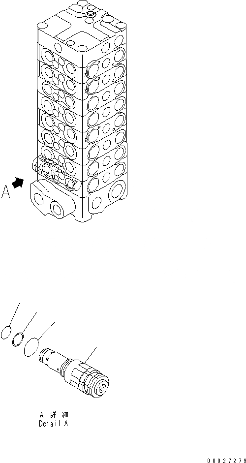 Схема запчастей Komatsu PC130-7K - ОСНОВН. КЛАПАН (8-КЛАПАН) (/) (ДЛЯ 2-СЕКЦИОНН. СТРЕЛЫ) ОСНОВН. КОМПОНЕНТЫ И РЕМКОМПЛЕКТЫ