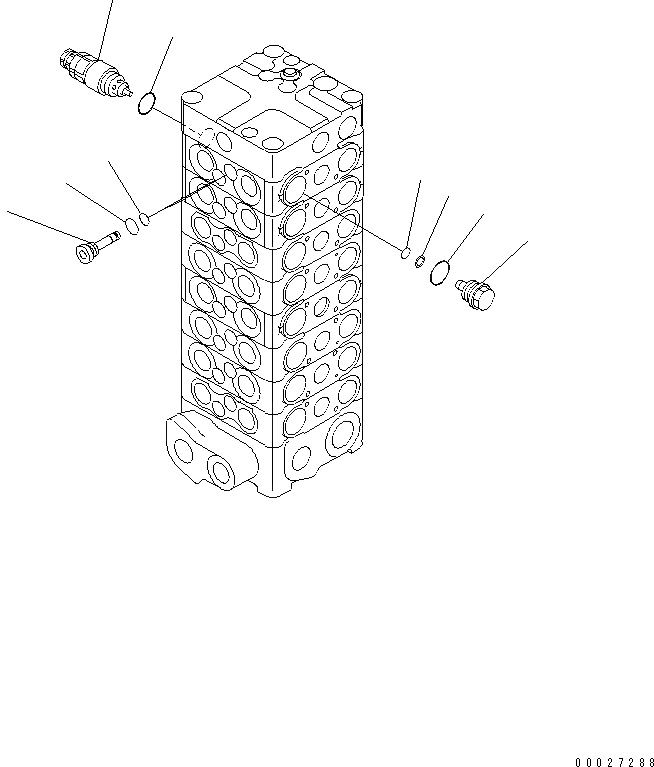 Схема запчастей Komatsu PC130-7K - ОСНОВН. КЛАПАН (8-КЛАПАН) (/) (СПЕЦИФ-Я С ОТВАЛОМ) ОСНОВН. КОМПОНЕНТЫ И РЕМКОМПЛЕКТЫ