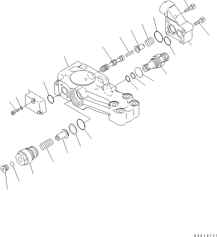 Схема запчастей Komatsu PC130-7K - КЛАПАН ПЕРЕГРУЗКИ (ДЛЯ ЦИЛИНДРА СТРЕЛЫ) ОСНОВН. КОМПОНЕНТЫ И РЕМКОМПЛЕКТЫ