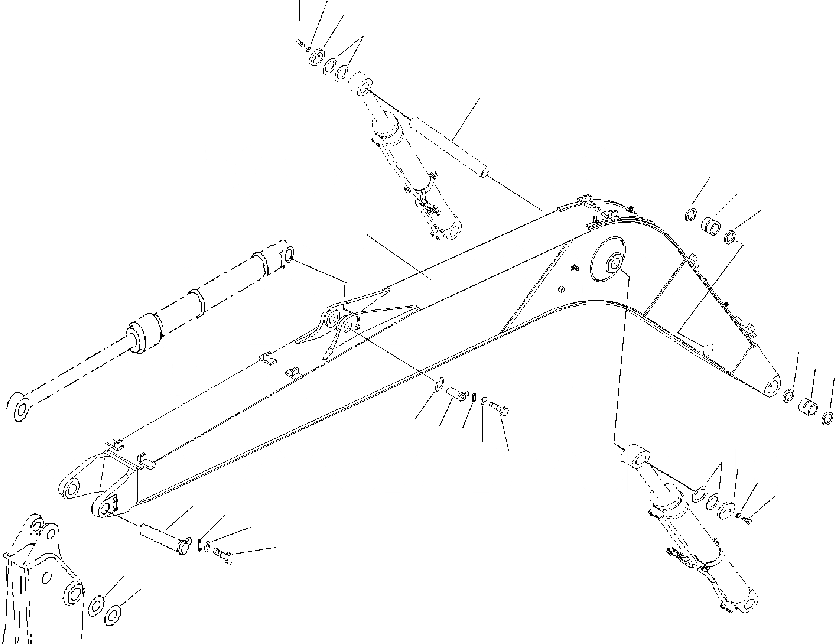 Схема запчастей Komatsu PC130-8 12M SUPER LONG FRONT - СТРЕЛА 