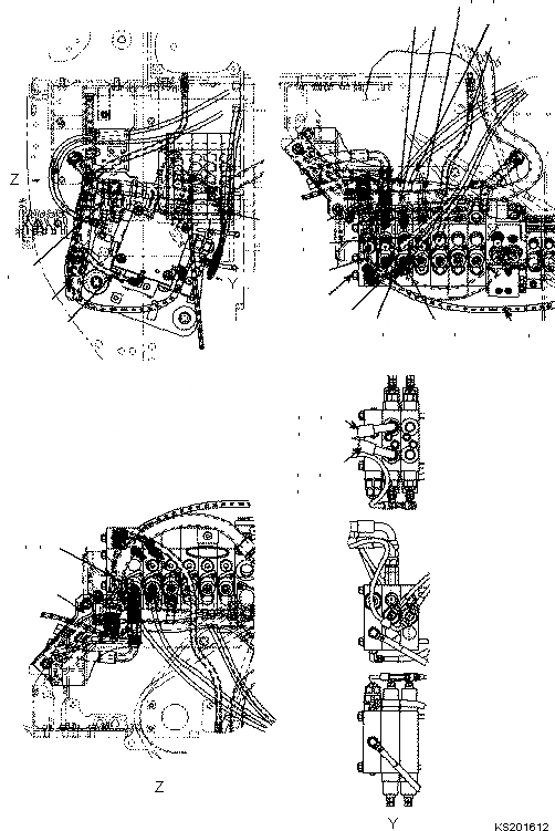 Схема запчастей Komatsu PC138US-8 2 PIECE BOOM - ОСНОВН. ЛИНИЯ 