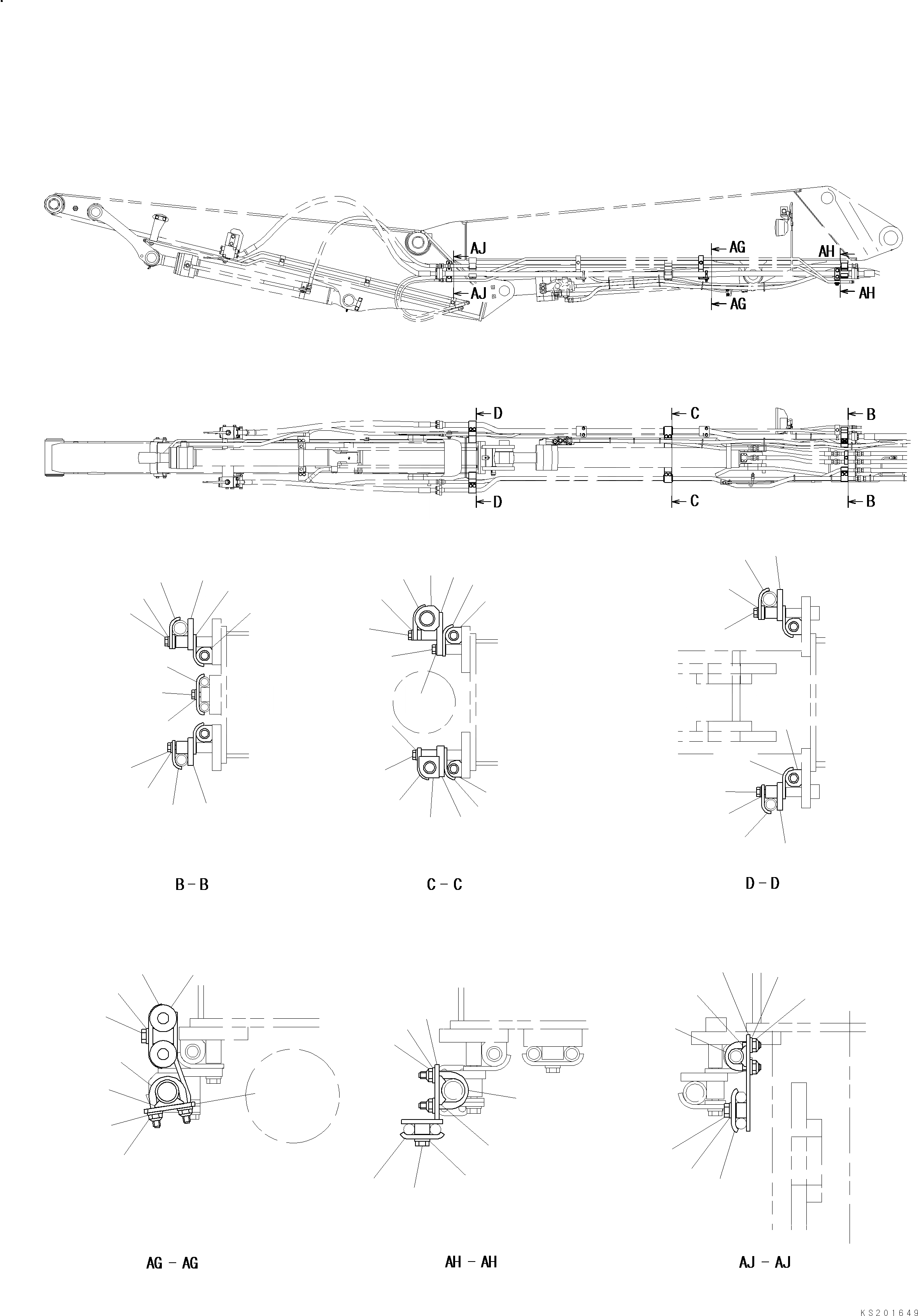 Схема запчастей Komatsu PC138US-8 2 PIECE BOOM - ВТОР. СТРЕЛА КРЕПЛЕНИЕS И КОРПУСS ( ATT) 