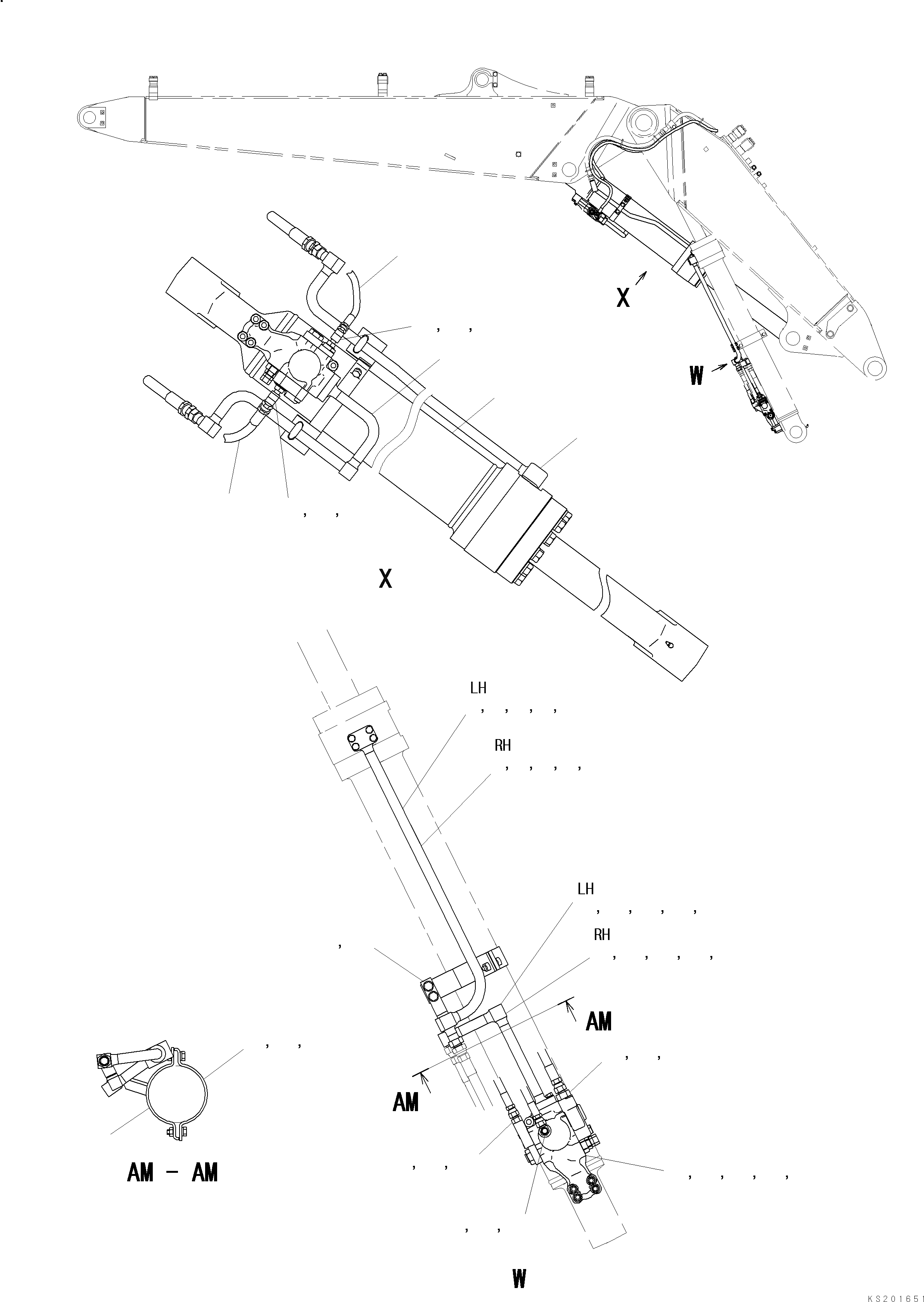 Схема запчастей Komatsu PC138US-8 2 PIECE BOOM - ВТОР. СТРЕЛА ADJUST И ГИДРОЦИЛИНДР ПОДЪЕМАS 