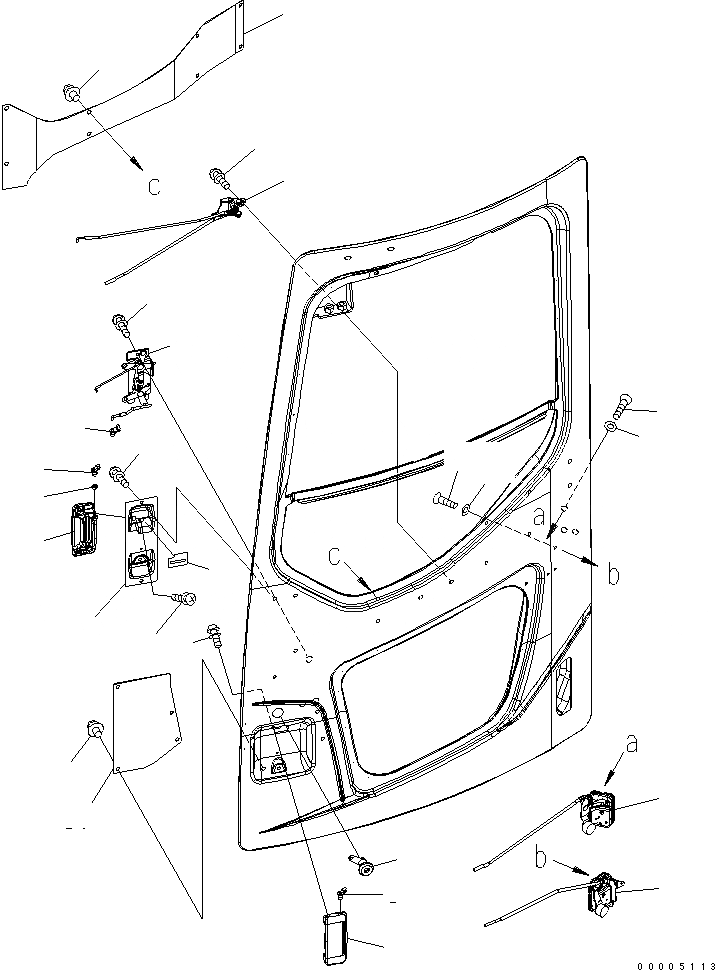 Схема запчастей Komatsu PC138US-2E - КАБИНА (ЗАМОК ДВЕРИ МЕХАНИЗМ) (С ДВЕРЬЮ РАМА) (КРОМЕ ЯПОН.) КАБИНА ОПЕРАТОРА И СИСТЕМА УПРАВЛЕНИЯ