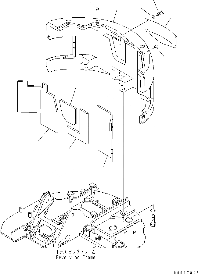 Схема запчастей Komatsu PC138US-2E - ПРОТИВОВЕС ЧАСТИ КОРПУСА